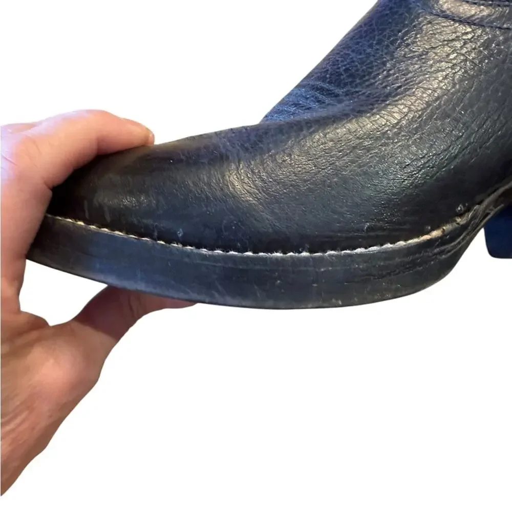 Cowtown Boots Men’s Size 7.5D Black Leather Roper Style Cowboy Boots